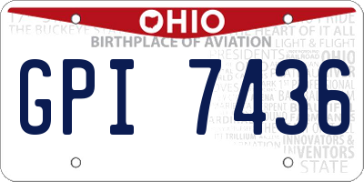 OH license plate GPI7436