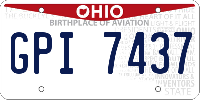 OH license plate GPI7437