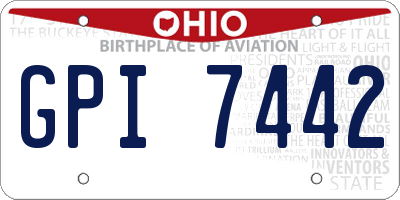 OH license plate GPI7442