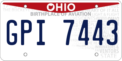 OH license plate GPI7443