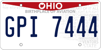OH license plate GPI7444