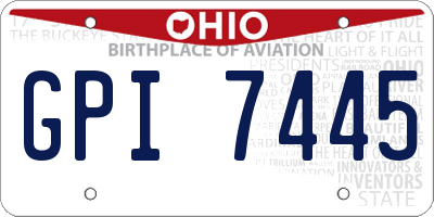 OH license plate GPI7445