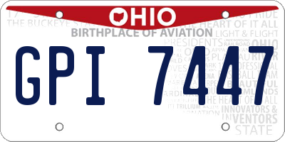 OH license plate GPI7447