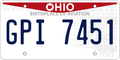 OH license plate GPI7451