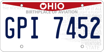 OH license plate GPI7452