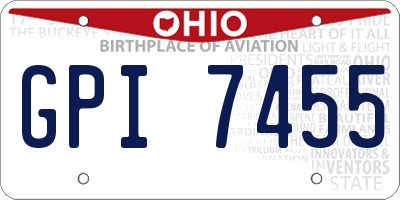 OH license plate GPI7455