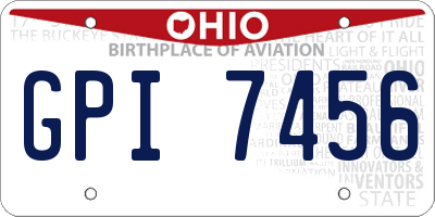OH license plate GPI7456