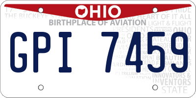 OH license plate GPI7459