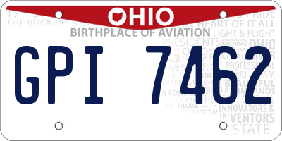 OH license plate GPI7462
