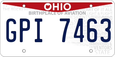 OH license plate GPI7463