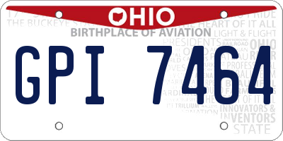 OH license plate GPI7464
