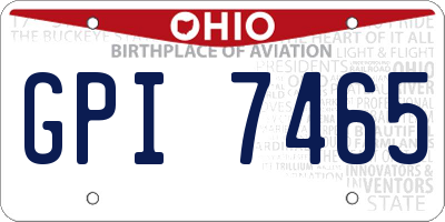 OH license plate GPI7465