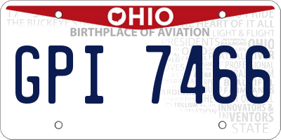 OH license plate GPI7466