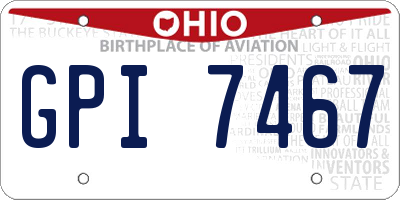 OH license plate GPI7467