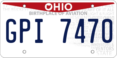 OH license plate GPI7470