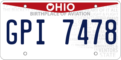 OH license plate GPI7478