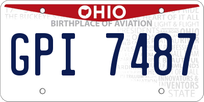 OH license plate GPI7487