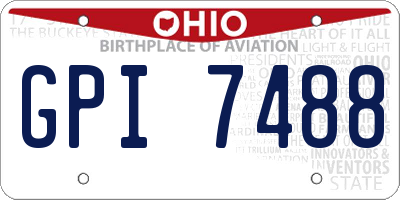 OH license plate GPI7488