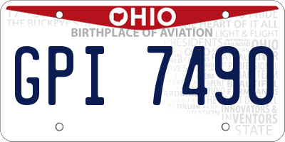 OH license plate GPI7490