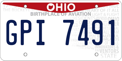 OH license plate GPI7491
