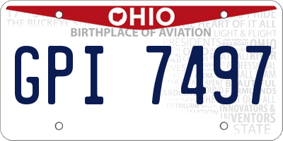 OH license plate GPI7497