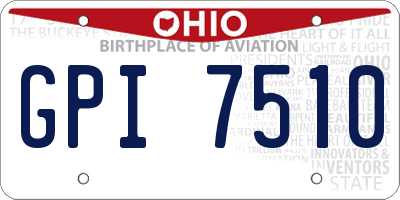 OH license plate GPI7510