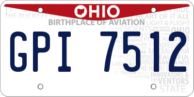 OH license plate GPI7512