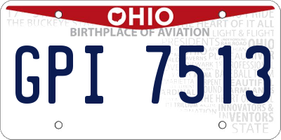 OH license plate GPI7513
