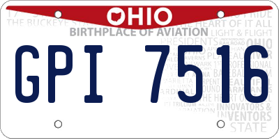 OH license plate GPI7516