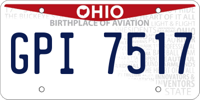OH license plate GPI7517
