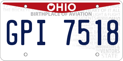OH license plate GPI7518
