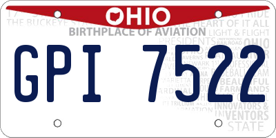 OH license plate GPI7522