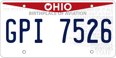 OH license plate GPI7526