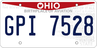 OH license plate GPI7528