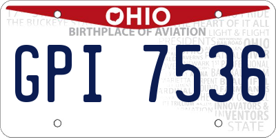 OH license plate GPI7536