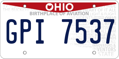 OH license plate GPI7537