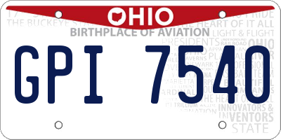 OH license plate GPI7540