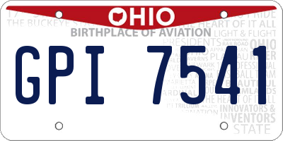 OH license plate GPI7541