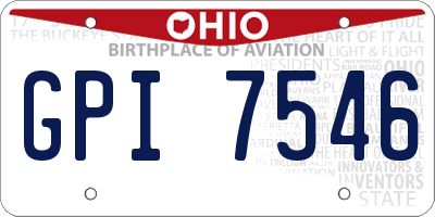 OH license plate GPI7546