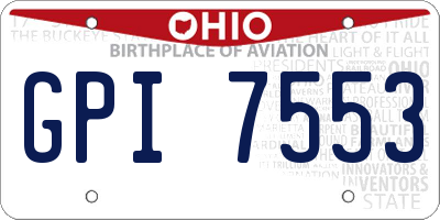 OH license plate GPI7553