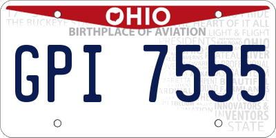 OH license plate GPI7555