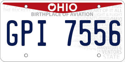 OH license plate GPI7556