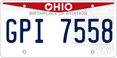 OH license plate GPI7558