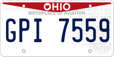OH license plate GPI7559
