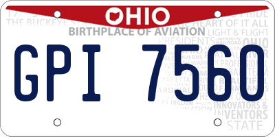 OH license plate GPI7560