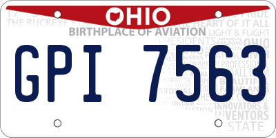 OH license plate GPI7563