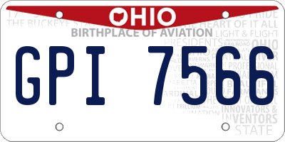 OH license plate GPI7566
