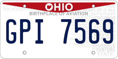OH license plate GPI7569
