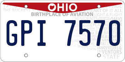OH license plate GPI7570