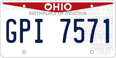 OH license plate GPI7571